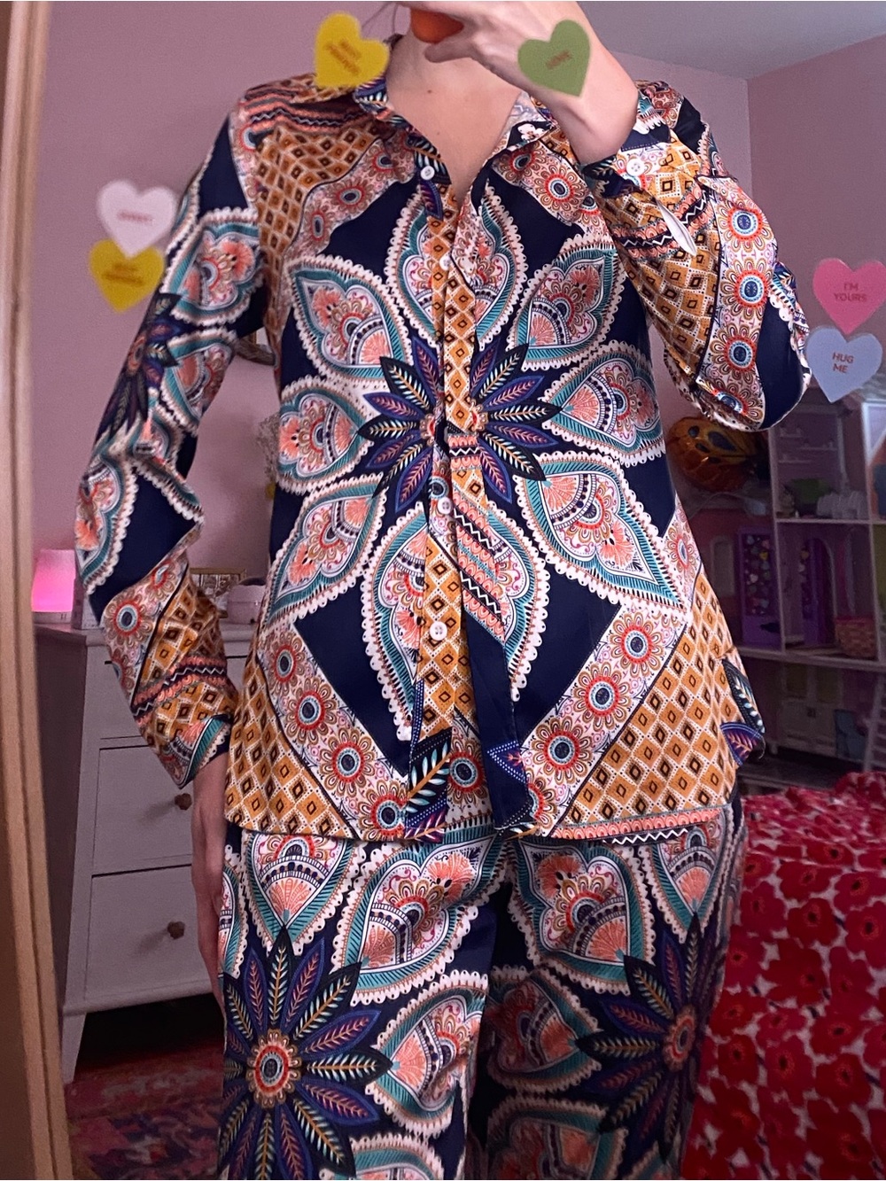 Boho Paisley Printed Matching Top and Pants Set